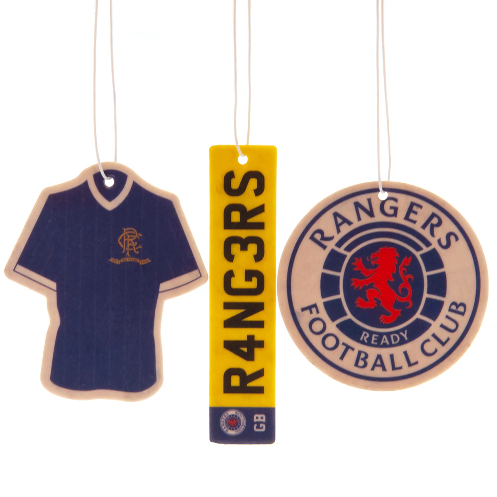 Rangers FC Car Air Freshener (Pack of 3) (Navy/Yellow/White) - TA10712