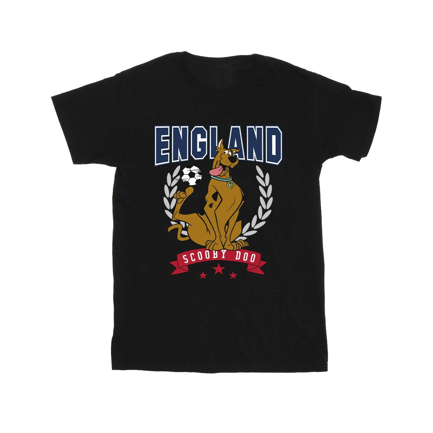 Scooby Doo Girls England Football Cotton T-Shirt (Black) - BI34946