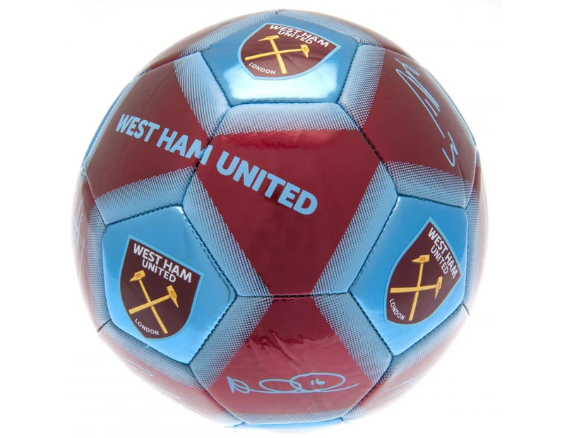 West Ham United FC Signature Football (Claret Red/Sky Blue) - TA6060