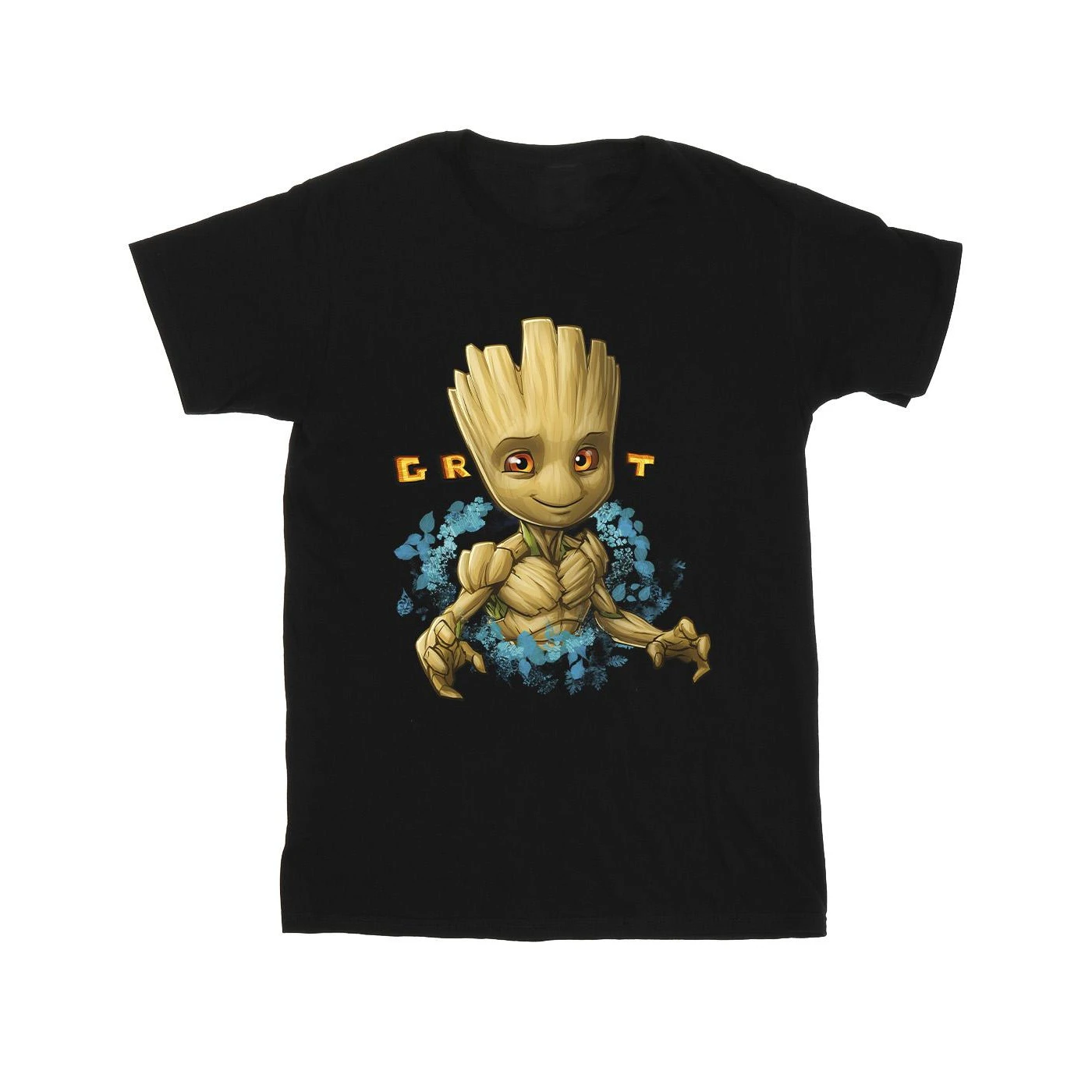 Guardians Of The Galaxy Mens Groot Flowers T-Shirt (Black) - BI28235