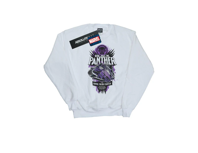 Marvel Boys Black Panther Talon Fighter Badge Sweatshirt (White) - BI25360