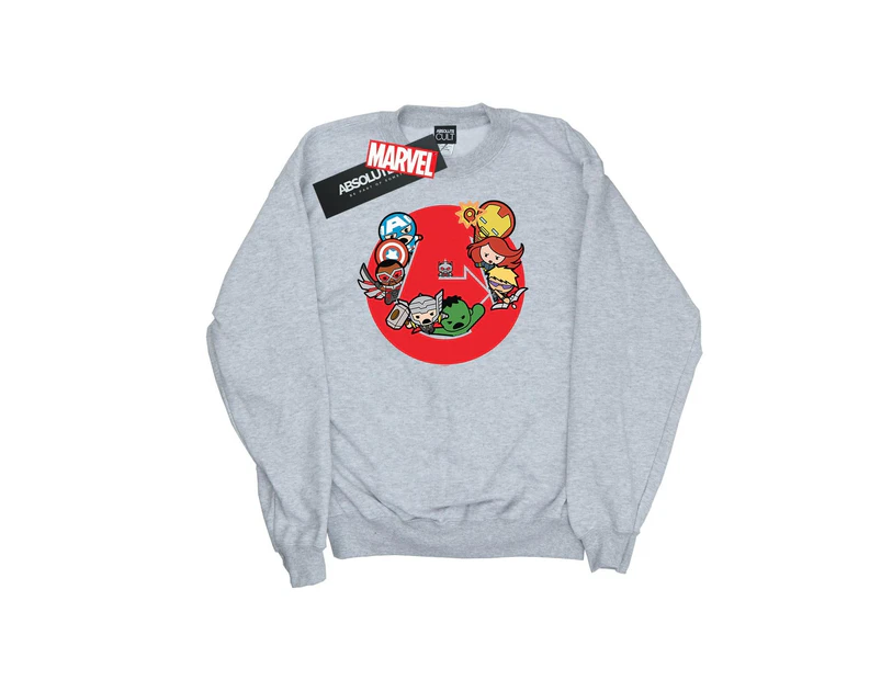 Marvel Boys Kawaii Avengers Ready Steady War Sweatshirt (Sports Grey) - BI21289