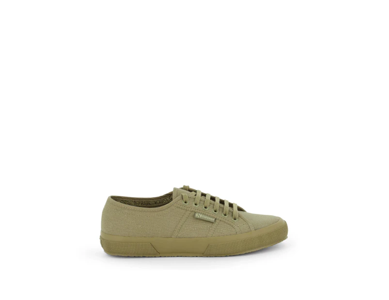 Metal Eyelet Fabric Sneakers with Rubber Sole - Green