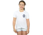 Star Wars Girls The Mandalorian Bounty Hunter Badge Breast Print Cotton T-Shirt (White) - BI38728