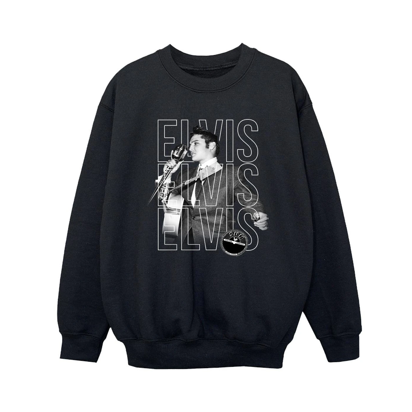 Elvis Boys Triple Logo Portrait Sweatshirt (Black) - BI31833