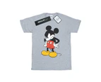 Disney Girls Mickey Mouse Angry Look Down Cotton T-Shirt (Sports Grey) - BI28714