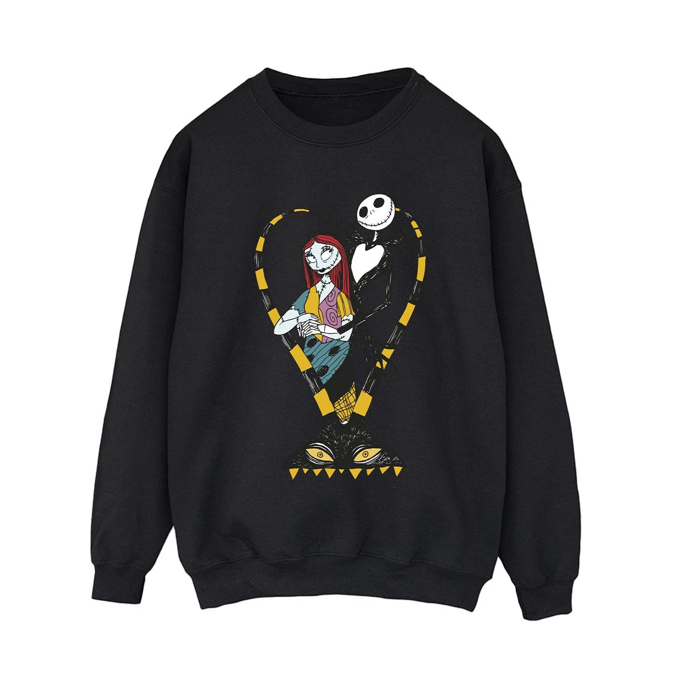 The Nightmare Before Christmas Womens Heart Jack Sweatshirt (Black) - BI31834