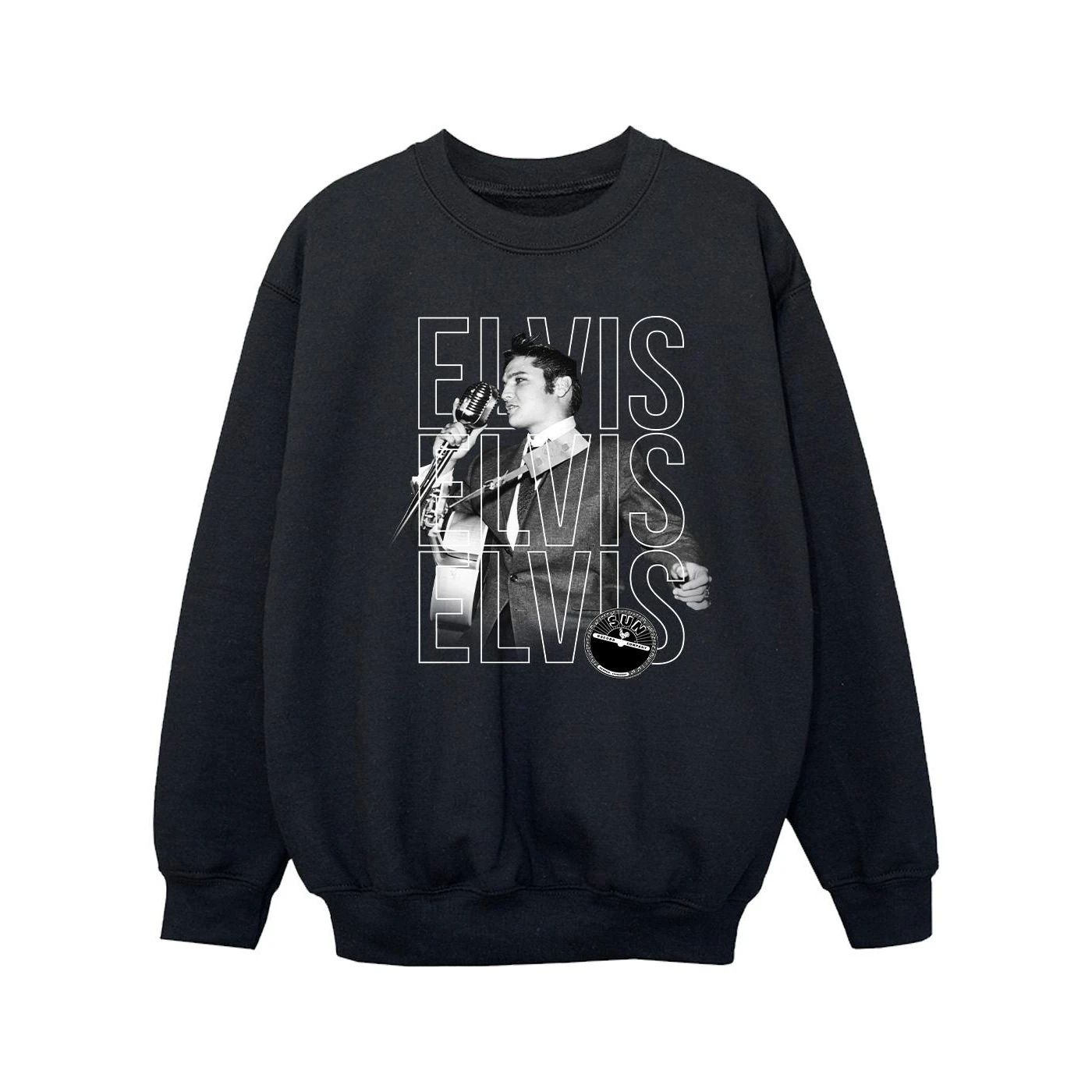 Elvis Girls Triple Logo Portrait Sweatshirt (Black) - BI33032