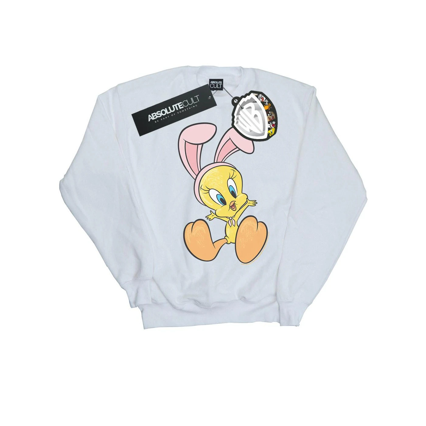 Looney Tunes Womens Tweety Pie Bunny Ears Sweatshirt (White) - BI24030