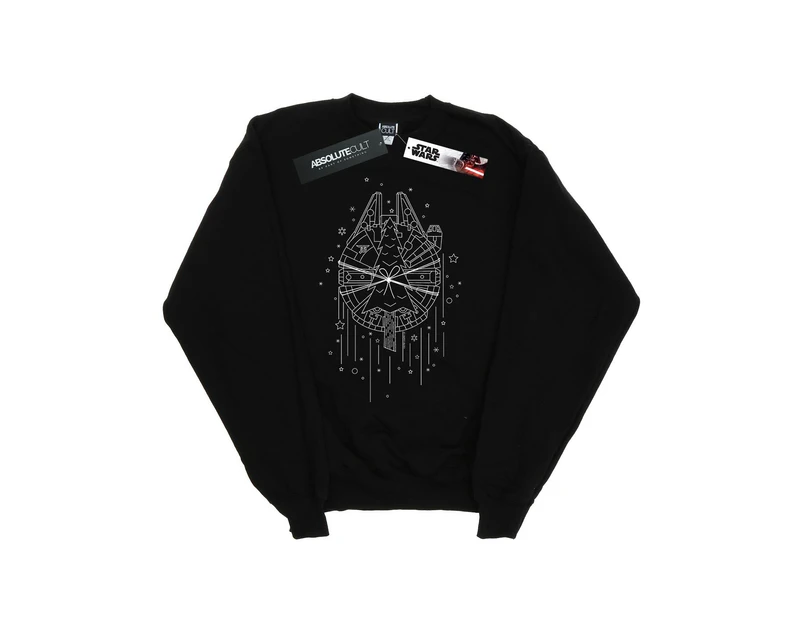 Star Wars Boys Millennium Falcon Christmas Tree Delivery Sweatshirt (Black) - BI34999