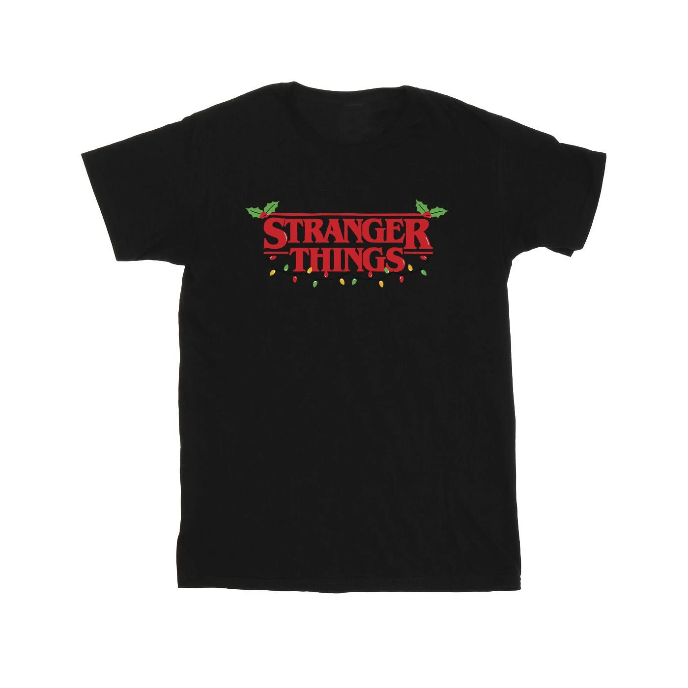 Netflix Boys Stranger Things Christmas Lights T-Shirt (Black) - BI34287