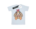 Disney Womens Minnie Mouse Thanksgiving Turkey Costume Cotton Boyfriend T-Shirt (White) - BI37562