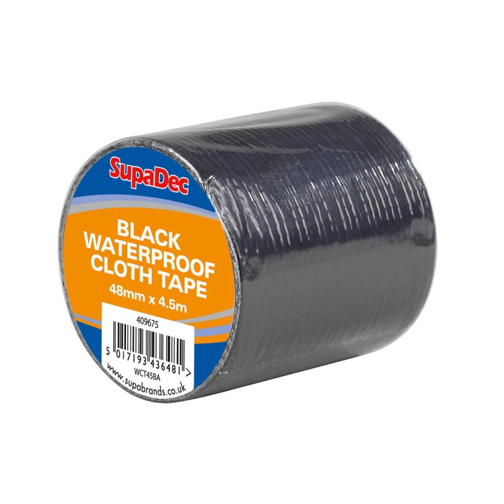 SupaDec Waterproof Cloth Tape (Black) - ST8045