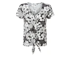TOG24 Womens Geva Large Floral T-Shirt (Black/White) - TG111
