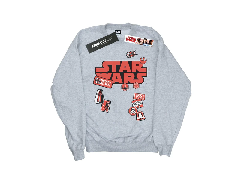 Star Wars Girls The Last Jedi Badges Sweatshirt (Sports Grey) - BI37255