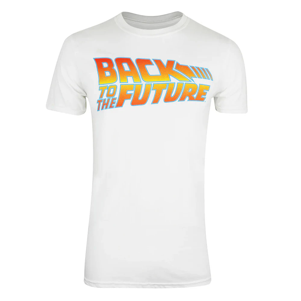 Back To The Future Mens Logo Cotton T-Shirt (White) - TV494