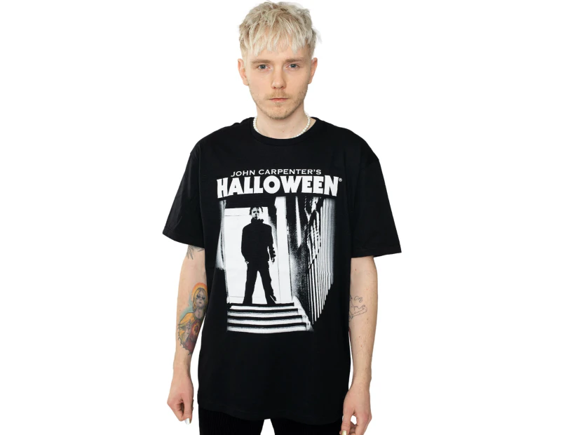 Halloween Mens Stairs T-Shirt (Black) - TV3004