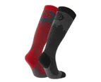 TOG24 Mens Aprica Ski Socks (Pack of 2) (Black/Chilli Red) - TG387
