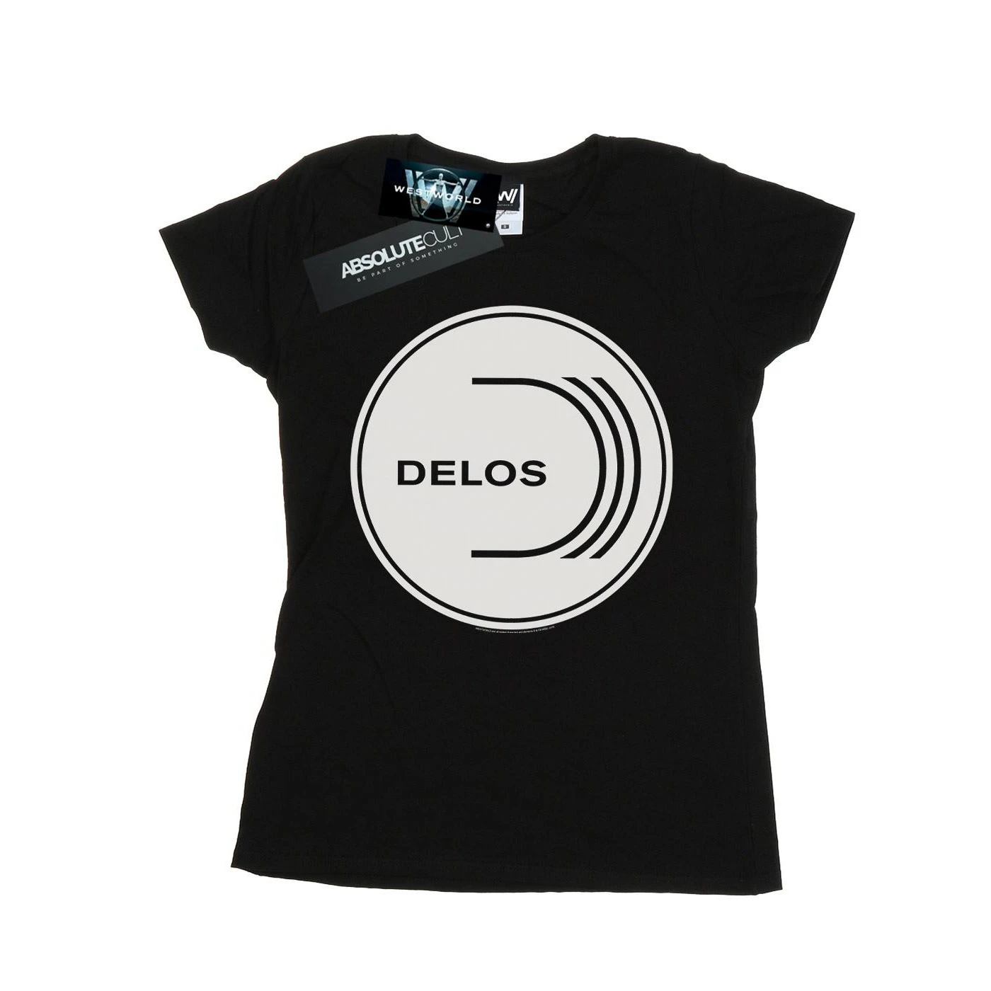 Westworld Womens Delos Circular Logo Cotton T-Shirt (Black) - BI44682