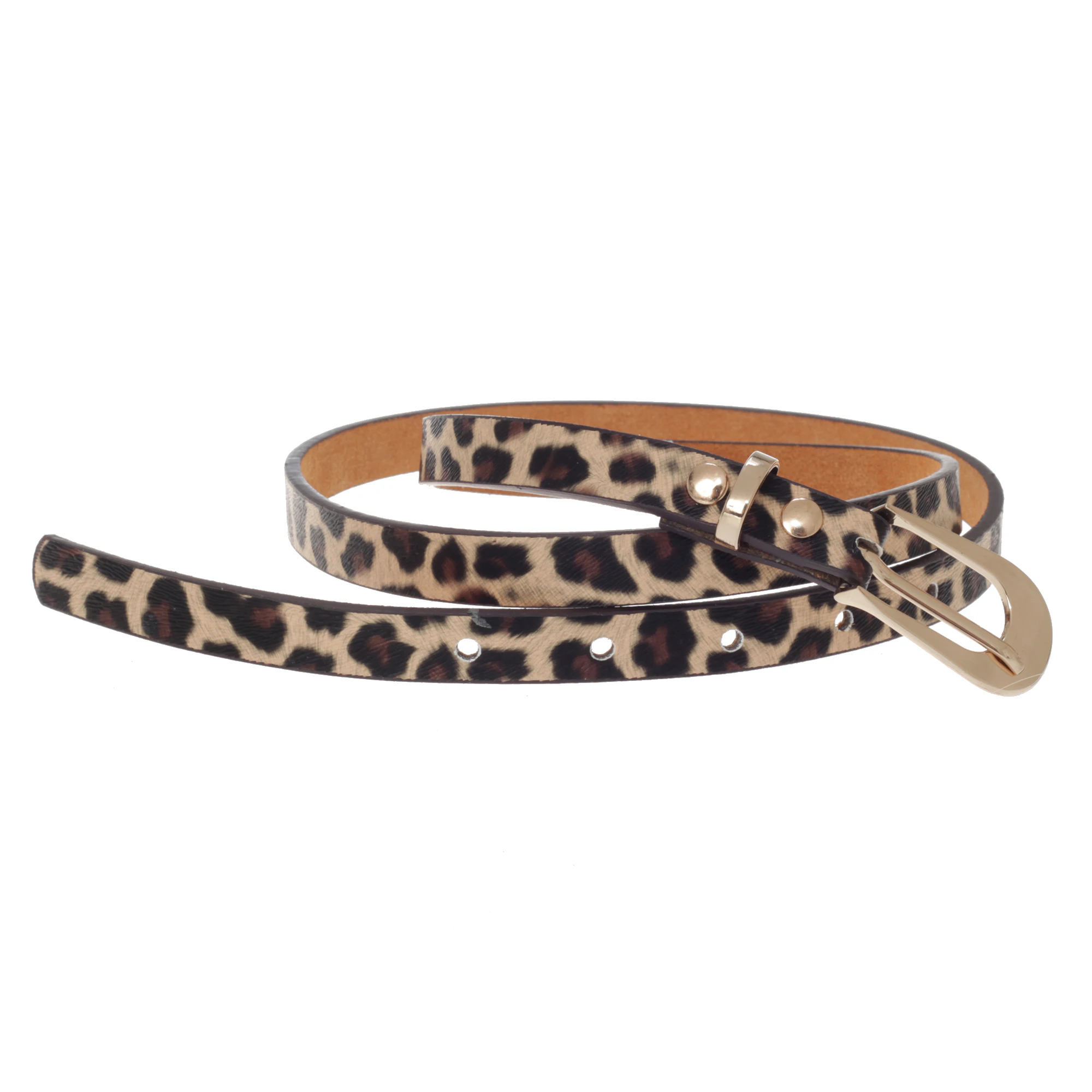 Grace Womens Leopard Print Leather Belt (Brown Leopard) - BL171