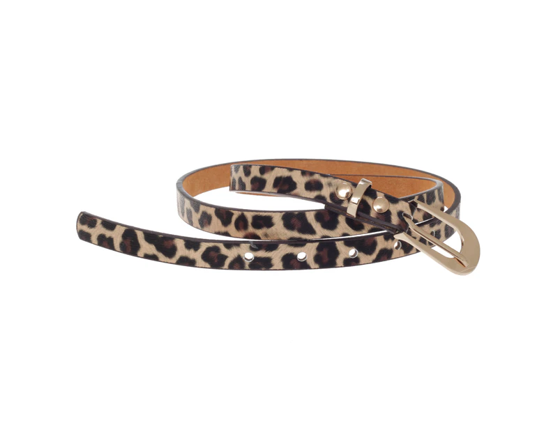 Grace Womens Leopard Print Leather Belt (Brown Leopard) - BL171