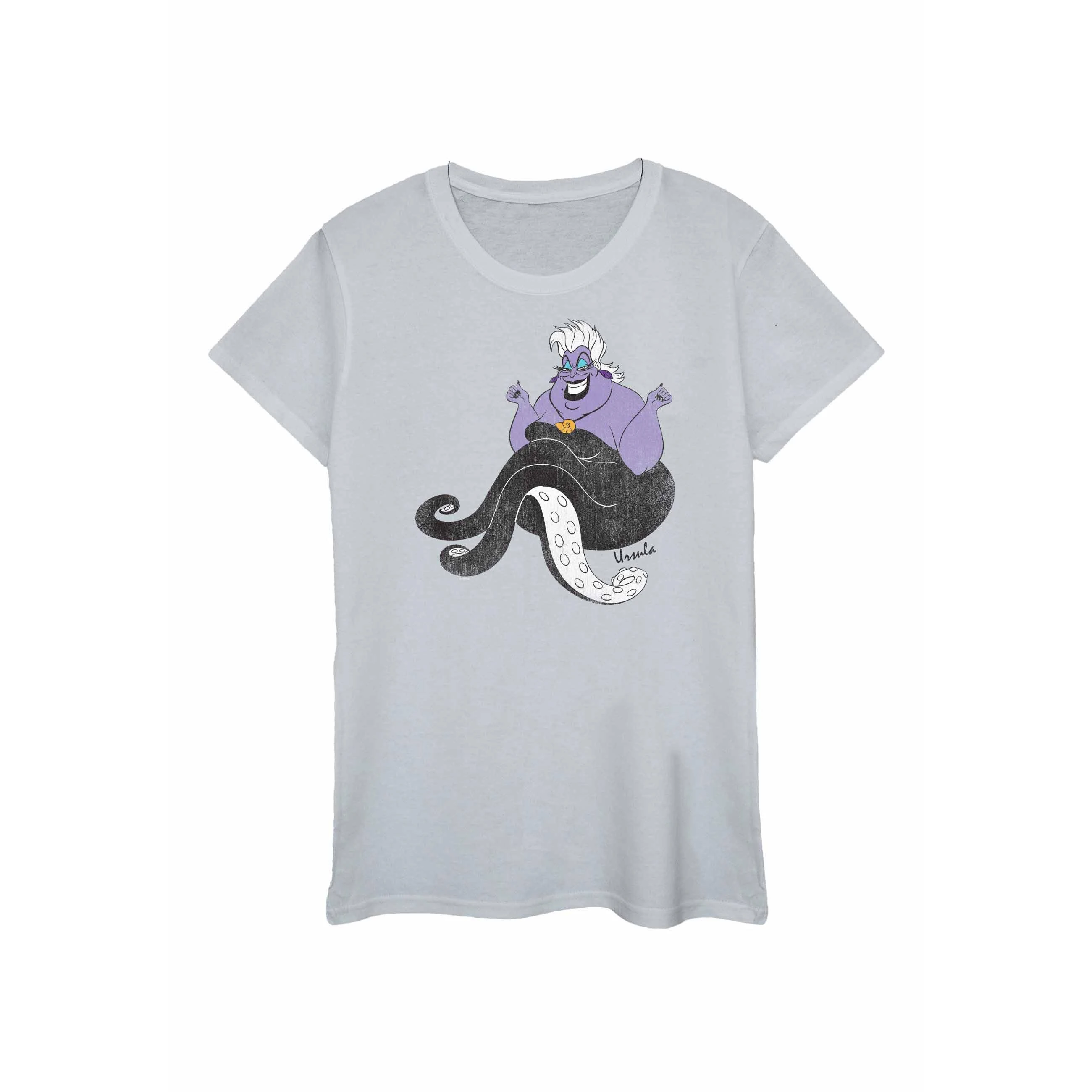 The Little Mermaid Womens Classic Ursula Heather T-Shirt (Heather Grey) - BI602