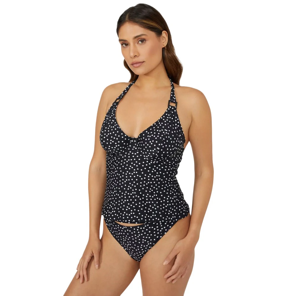 Gorgeous Womens Spotted Non-Padded Tankini Top (Monochrome) - DH5871