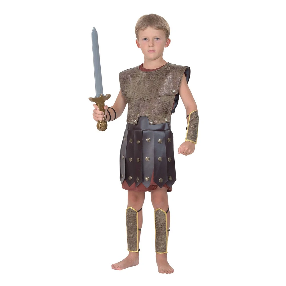 Bristol Novelty Boys Warrior Boy Costume (Brown) - BN1686