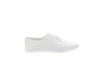 Dek Adults Unisex Lace Up White Canvas Gym Plimsolls (White) - DF884