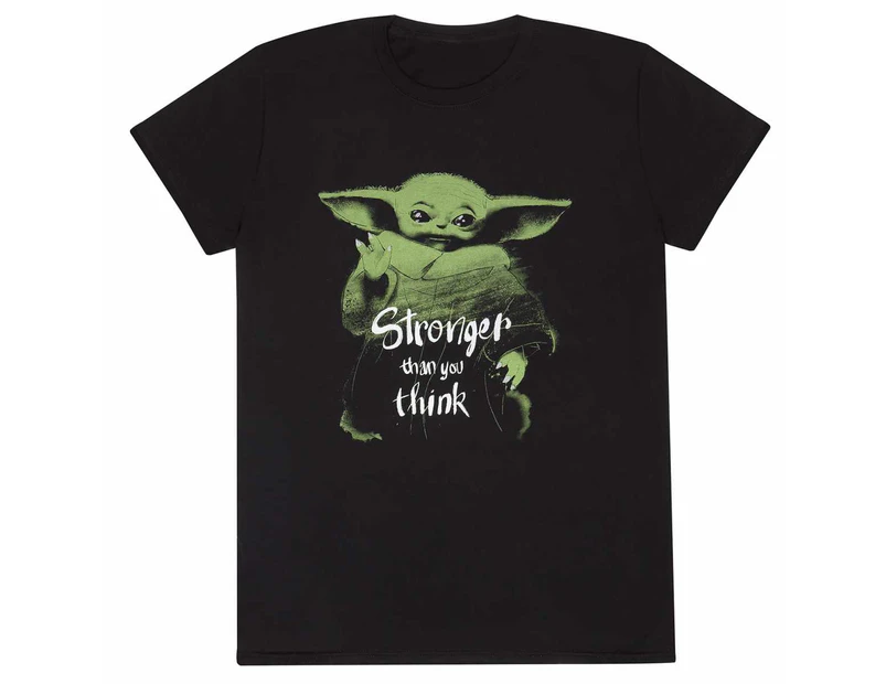 Star Wars: The Mandalorian Unisex Adult Stronger Than You Think T-Shirt (Black) - HE1402