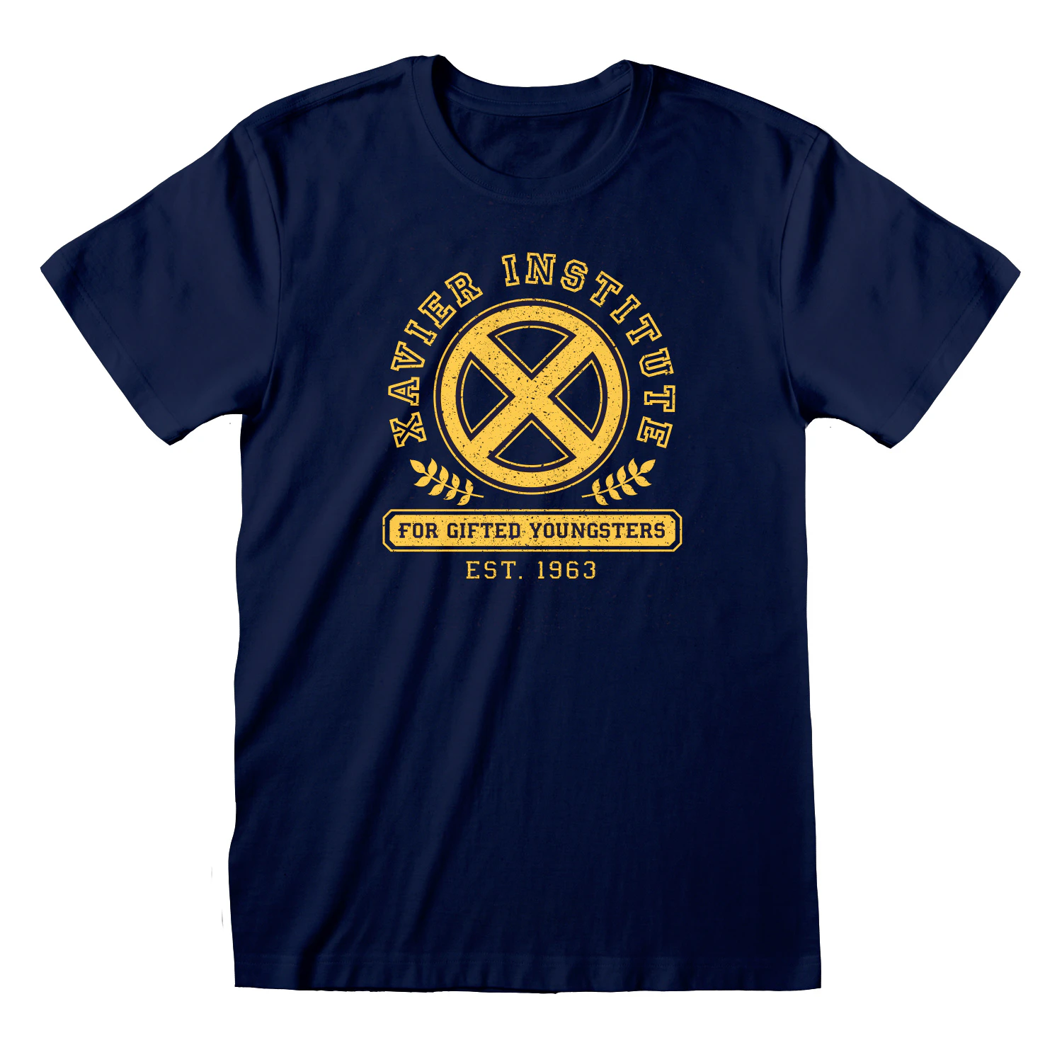 X-Men Unisex Adult Xavier Institute Badge T-Shirt (Navy) - HE827