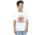 DC Comics Boys Shazam Retro Circle Distressed T-Shirt (White) - BI33648