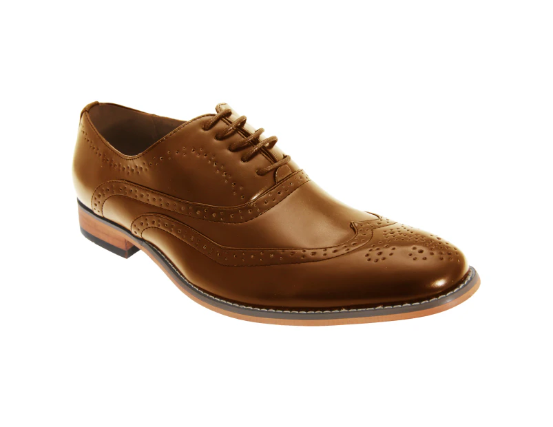 Goor Mens 5 Eyelet Brogue Oxford Shoes (Tan) - DF547