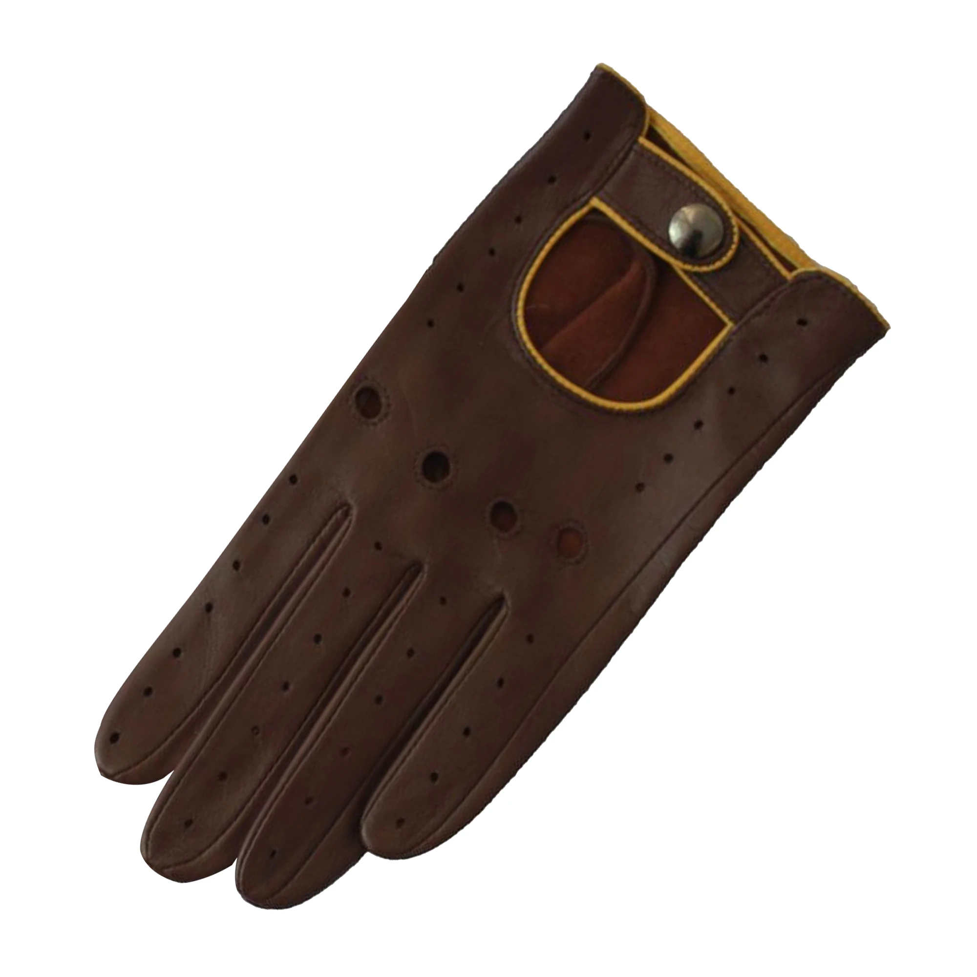 Eastern Counties Leather Womens Driving Gloves (Brown/Ochre) - EL214