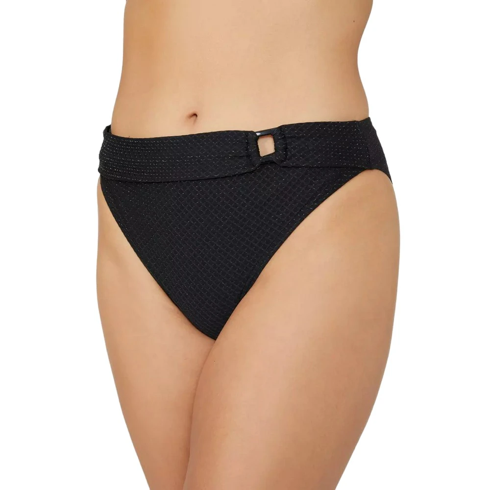 Gorgeous Womens Sparkle Ring Detail Bikini Bottoms (Black) - DH5595