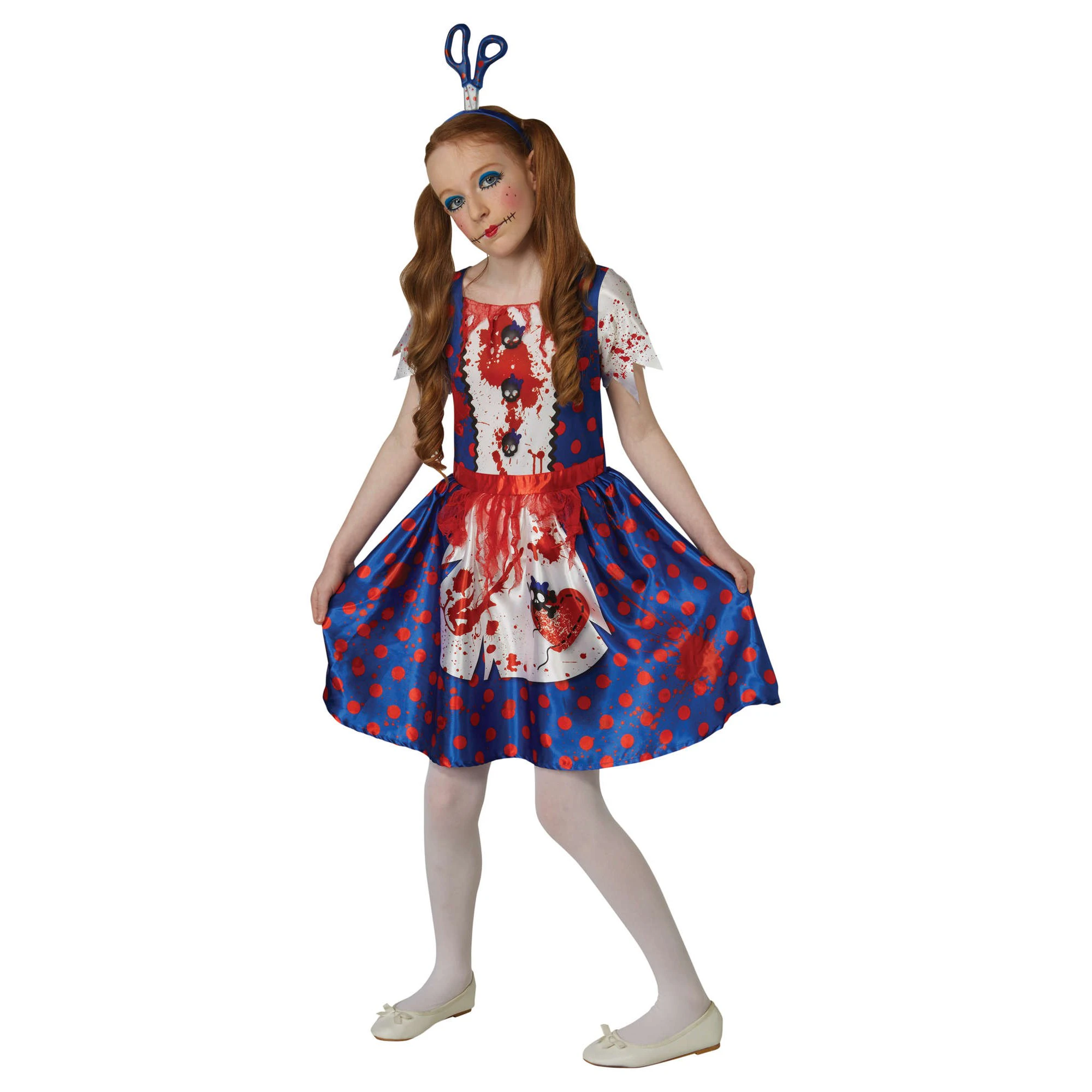 Bristol Novelty Girls Rag Doll Costume (Navy Blue/White) - BN5544