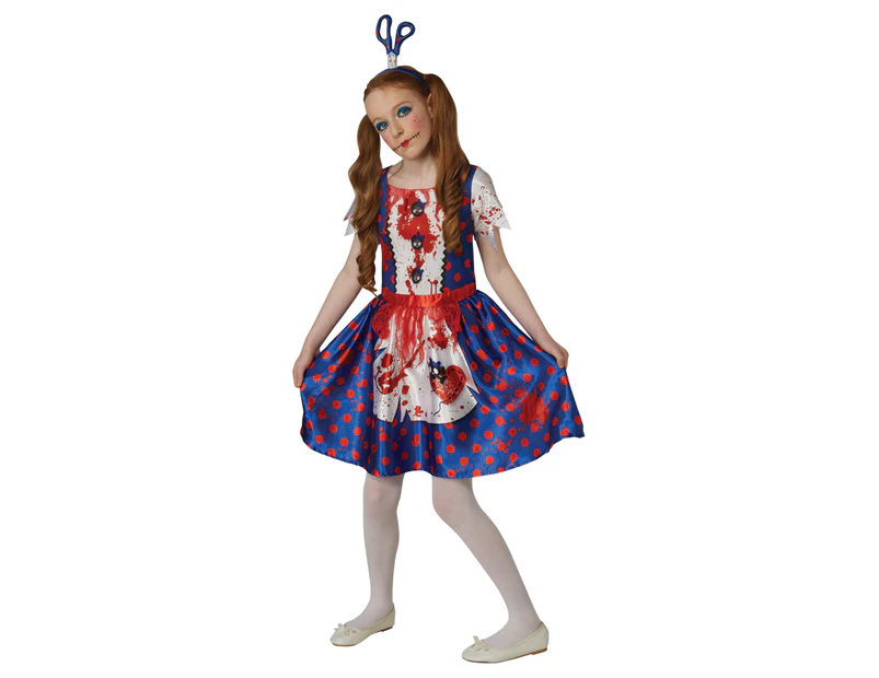 Bristol Novelty Girls Rag Doll Costume (Navy Blue/White) - BN5544