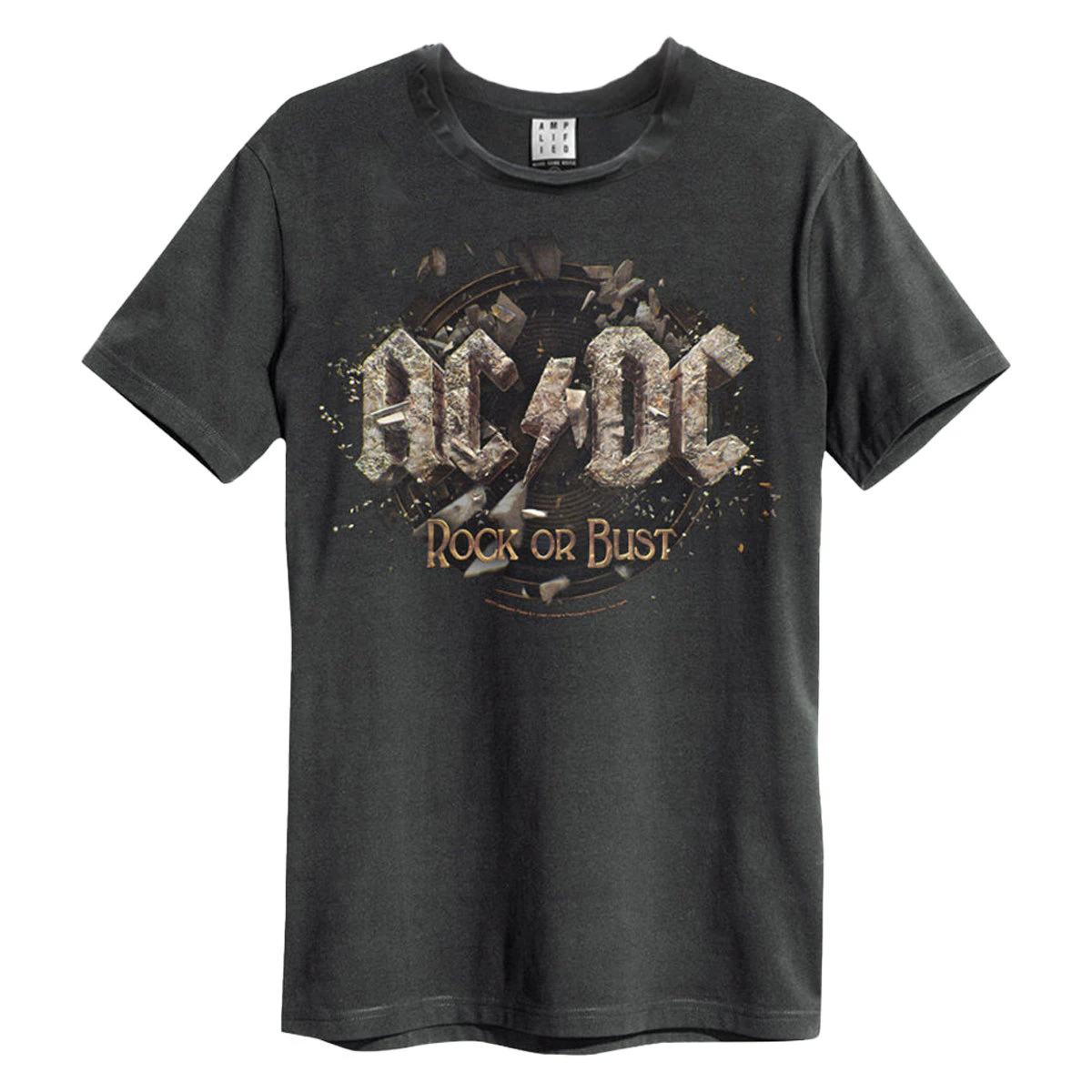 Amplified Unisex Adult Rock Or Bust Tour AC/DC T-Shirt (Charcoal) - GD892