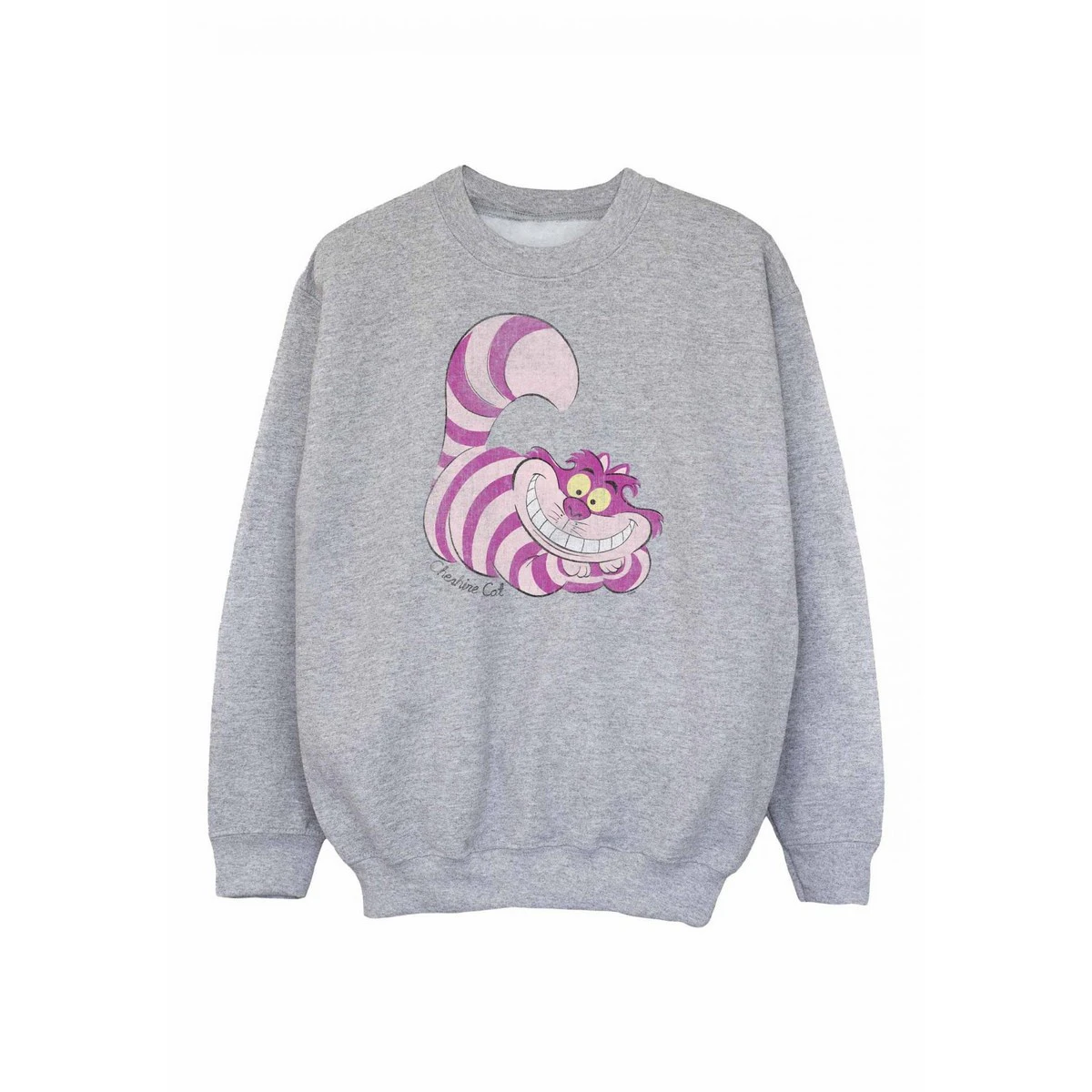 Alice In Wonderland Girls Cheshire Cat Sweatshirt (Sports Grey) - BI341