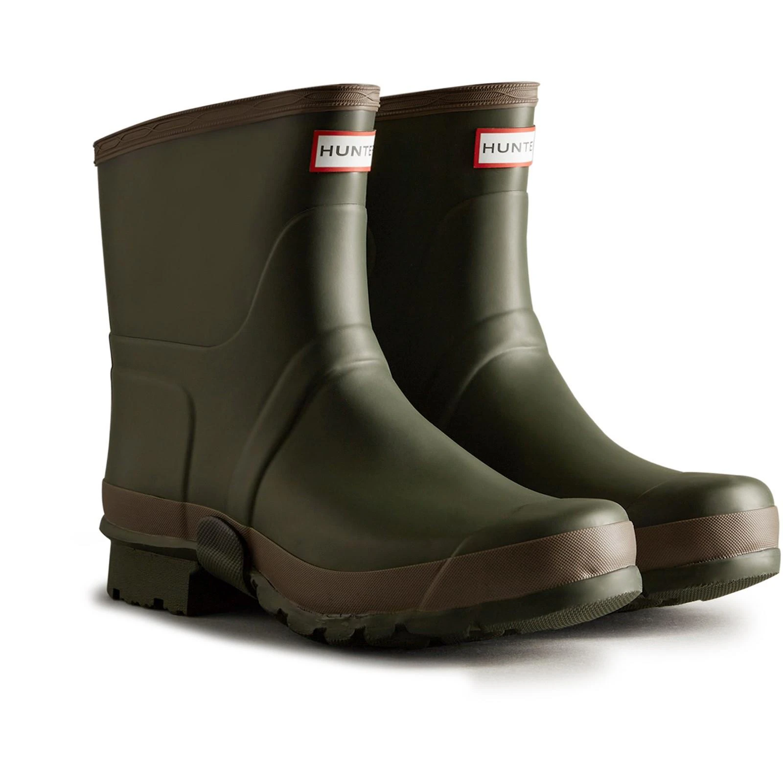 Hunter Mens Gardener Short Wellington Boots (Dark Olive/Clay) - FS10761