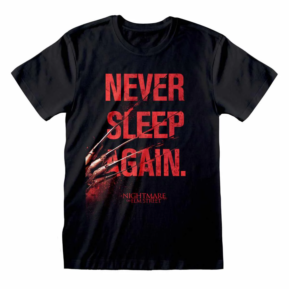 Nightmare On Elm Street Unisex Adult Never Sleep Again T-Shirt (Black/Red) - HE1388