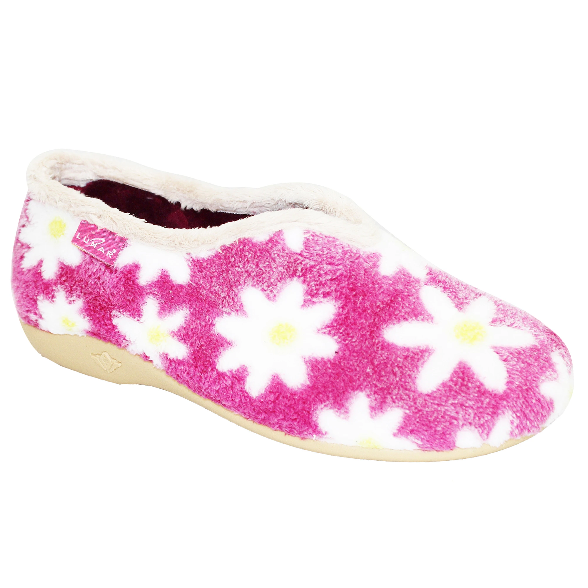 Lunar Womens Daisy Slippers (Pink) - GS244