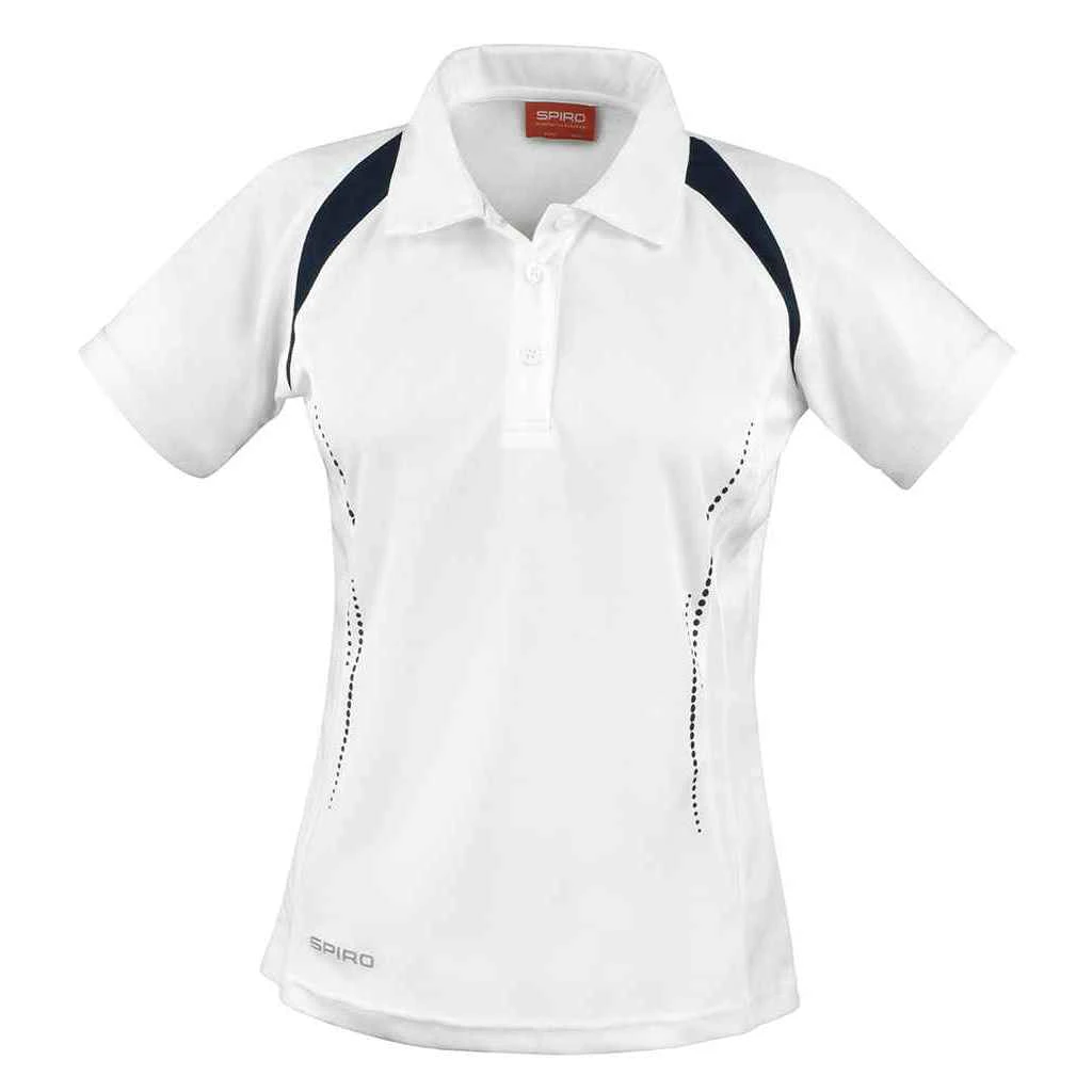 Spiro Womens Team Spirit Polo Shirt (White/Navy) - PC6454