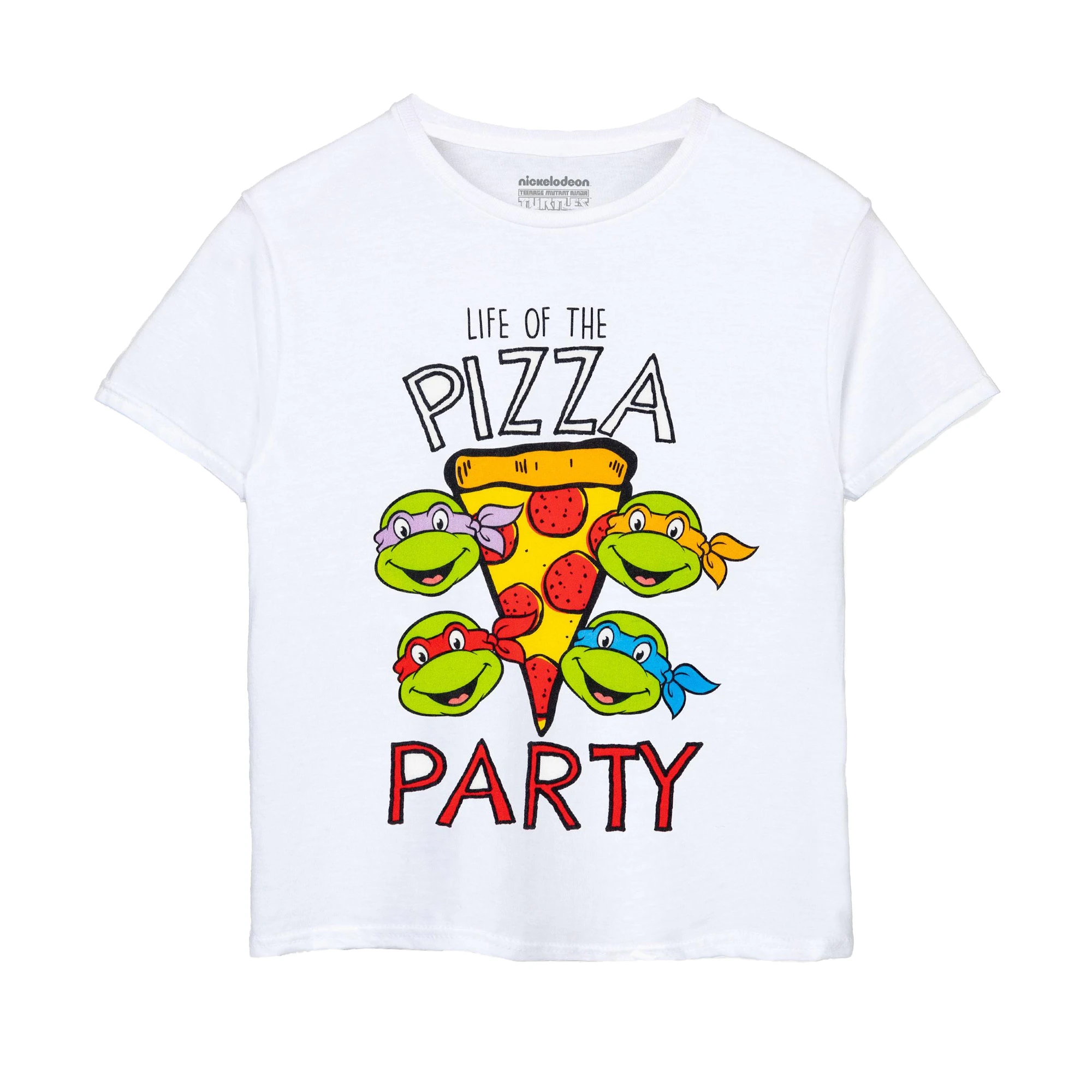 Teenage Mutant Ninja Turtles Boys Life Of The Pizza Party T-Shirt (White) - NS7711