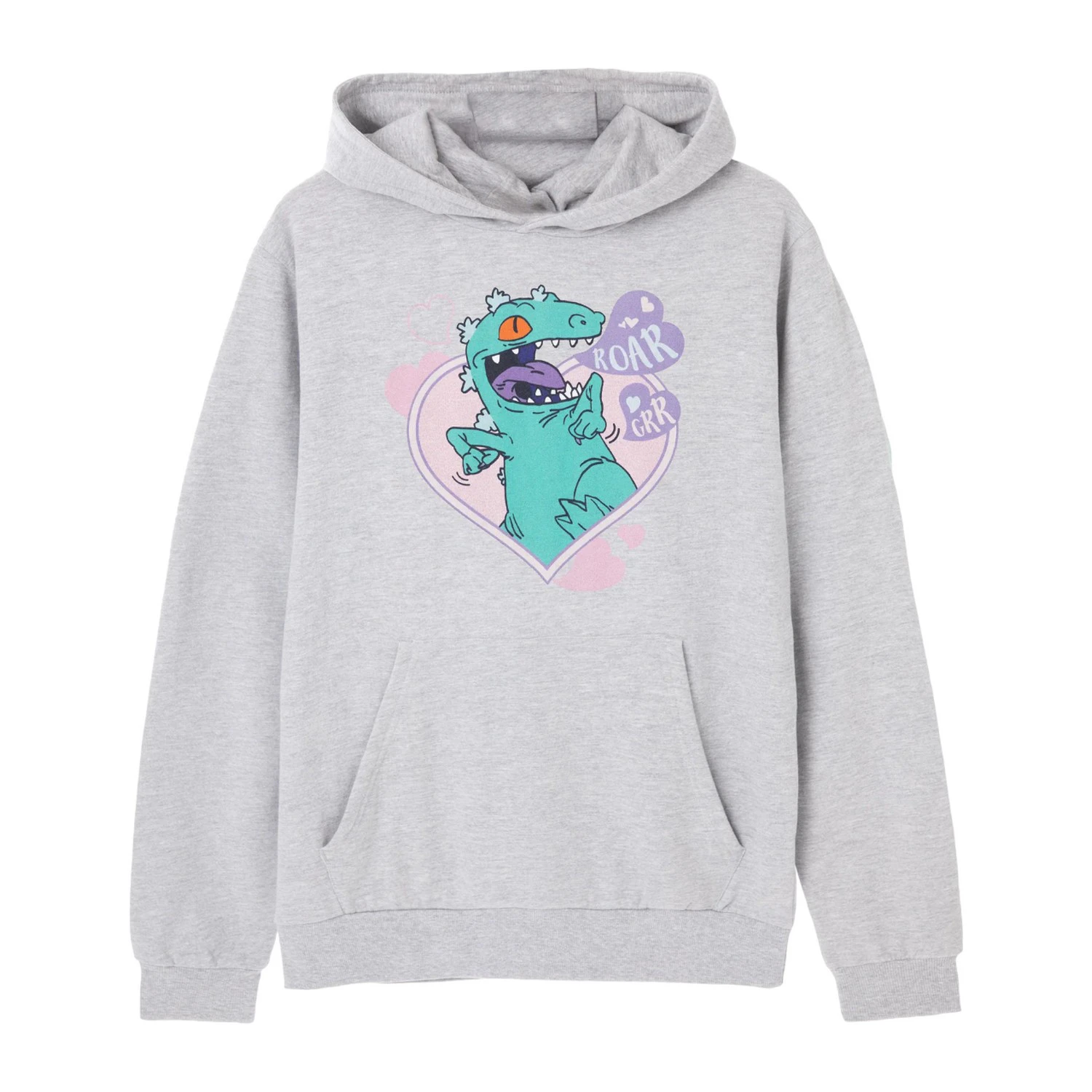 Rugrats Womens Love Reptar Marl Hoodie (Grey) - NS7882