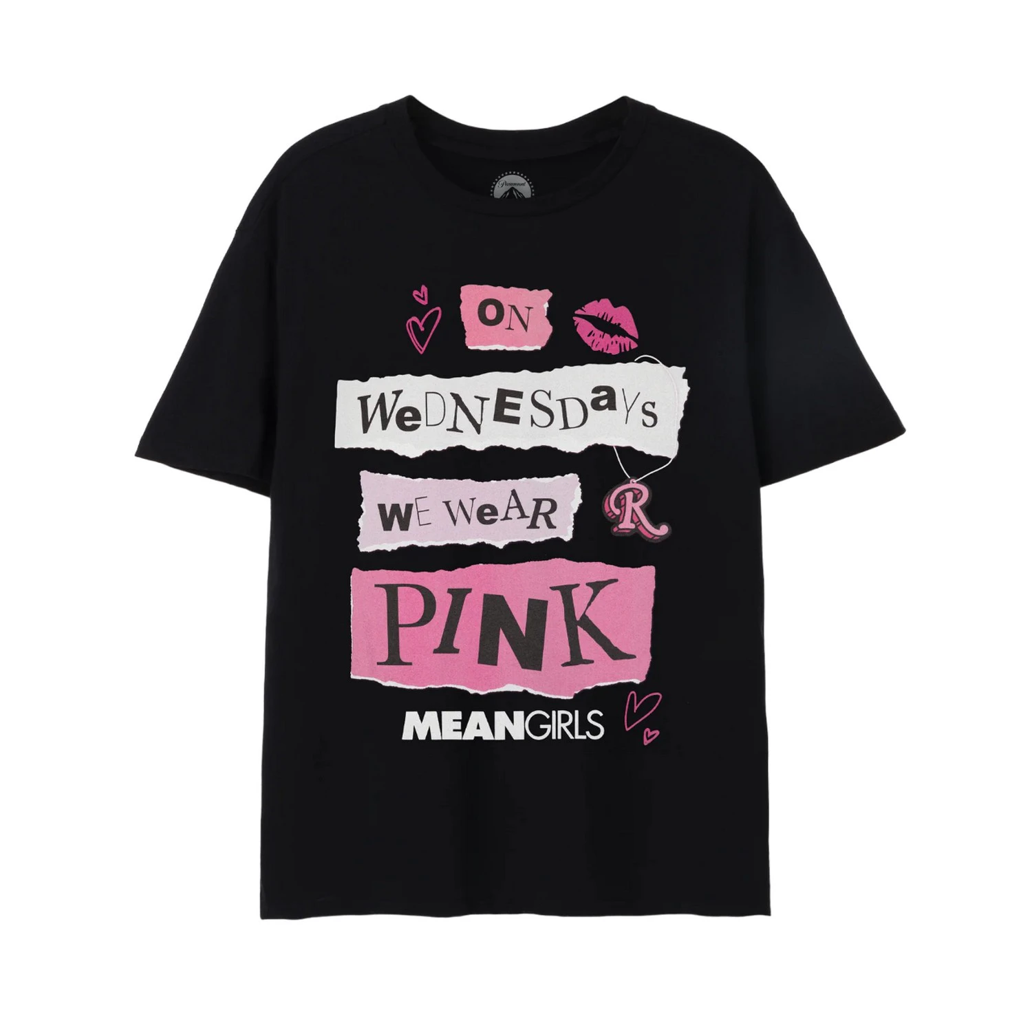 Mean Girls Womens Pink Wednesdays T-Shirt (Black) - NS7930