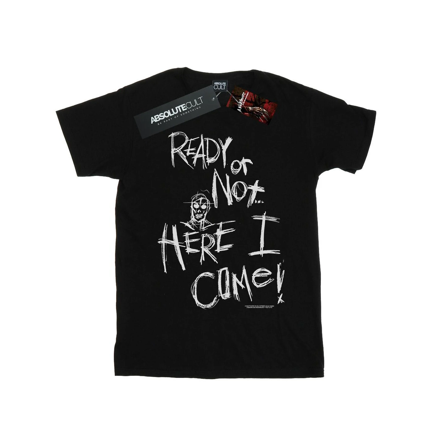 A Nightmare On Elm Street Womens Ready Or Not Cotton Boyfriend T-Shirt (Black) - BI42089