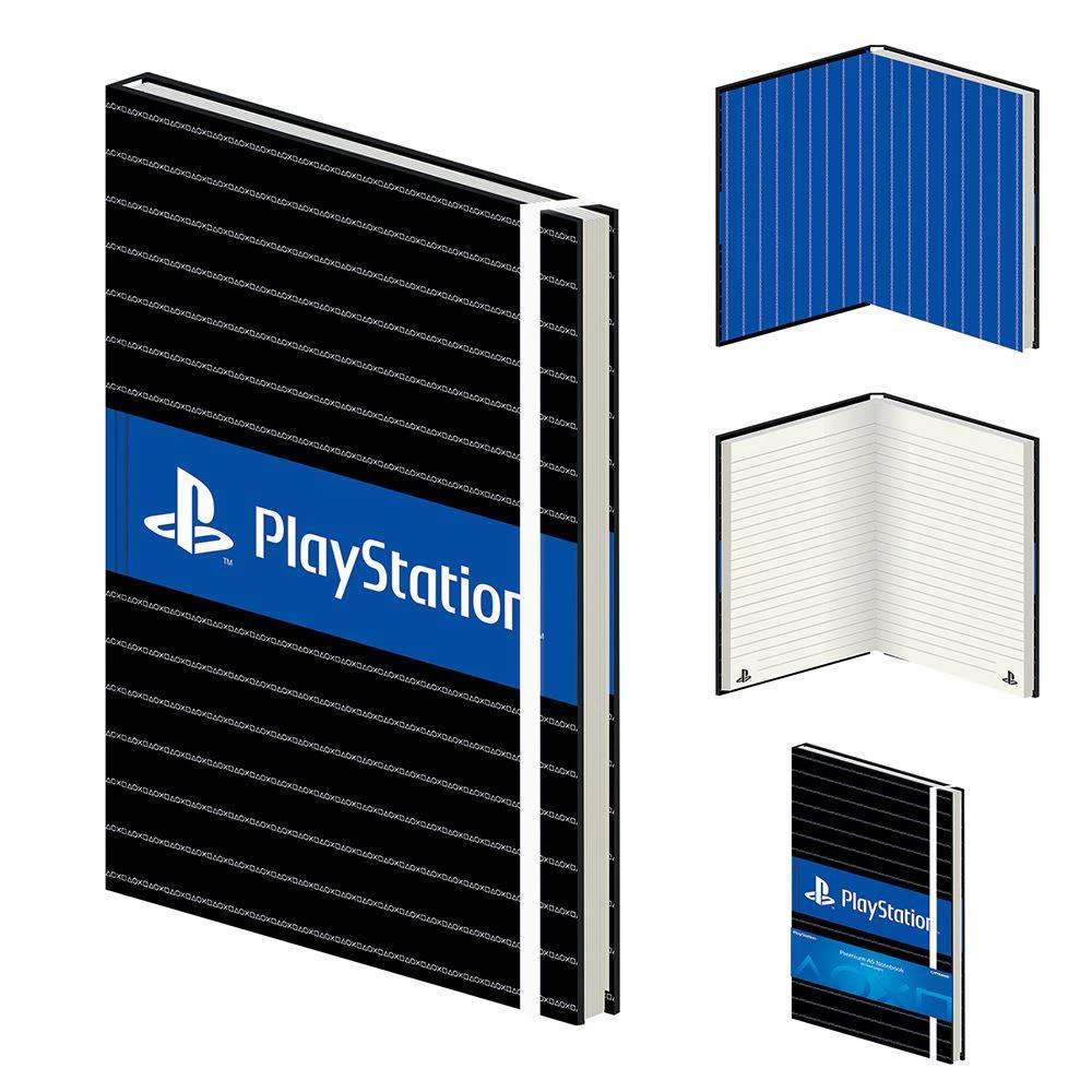 Playstation Pinstripe Notebook (Blue/Black/White) - PM3990