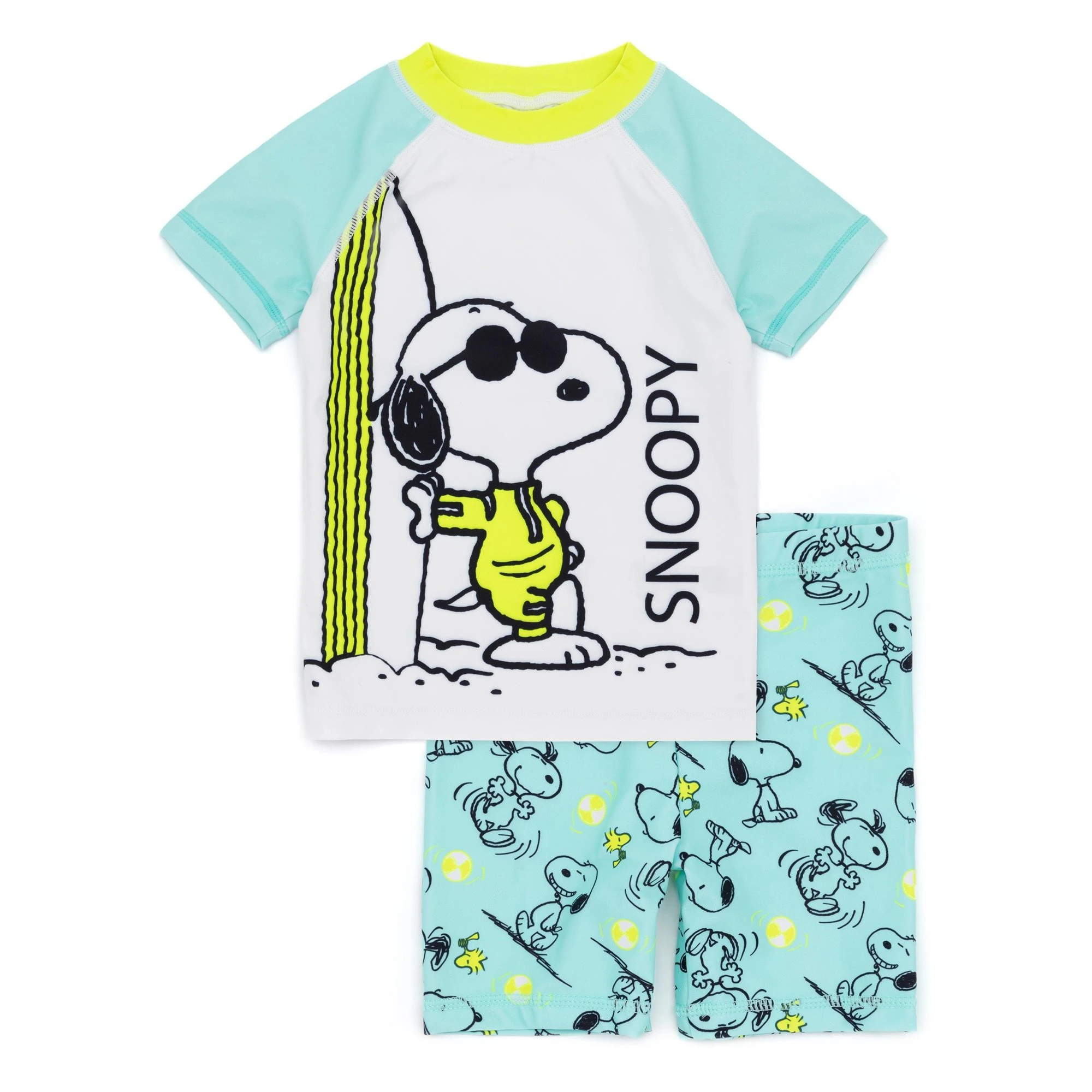 Snoopy Childrens/Kids Two Piece Swim Set (Blue/White) - NS7200