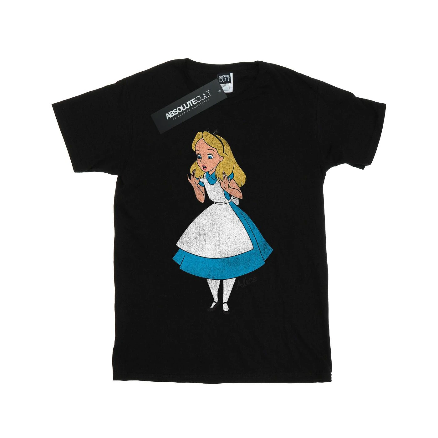 Alice In Wonderland Girls Classic Cotton T-Shirt (Black) - BI440